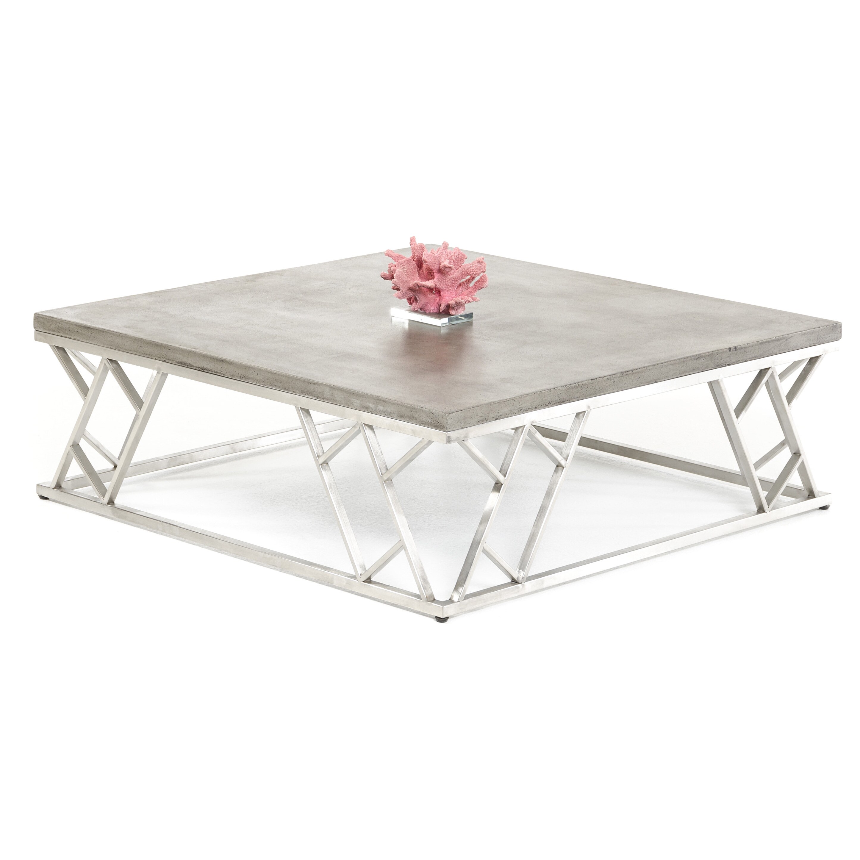 Shop Modrest Scape Modern Concrete Coffee Table Free Shipping Today