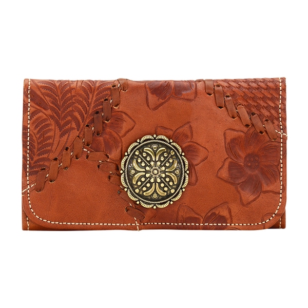 American West Cognac Soho Groove Wallet   17543142  