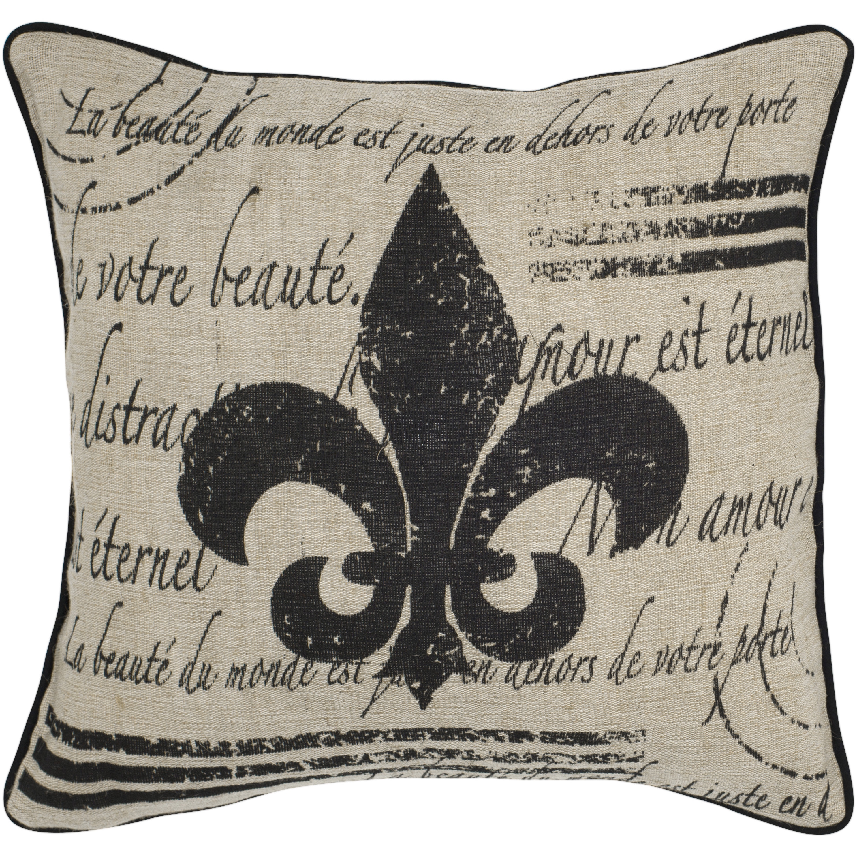 Rizzy Home 18 X18 Fleur De Lis Beige Throw Pillow 18 X18 Fleur De Lis Beige Throw Pillow