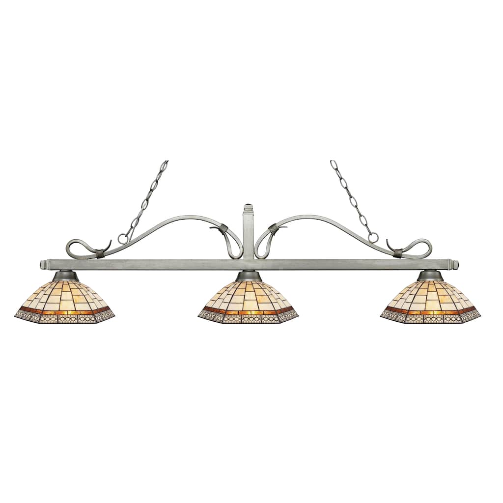 Avery Home Lighting Melrose 3-light Island - Antique Silver