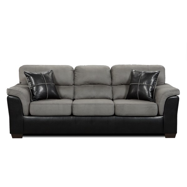 Laredo 2 Tone Sofa Black And Grey Free Shipping Today Laredo 2 Tone Sofa Black And Grey