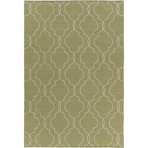 Hand Woven Jaiden Geometric Pattern Wool Area Rug On Hand Woven Jaiden Geometric Pattern Wool Area Rug