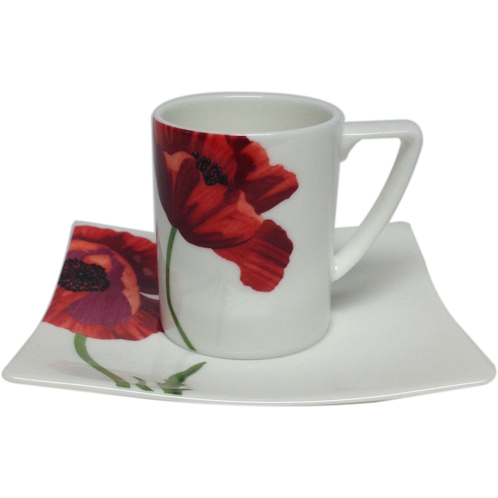 Red Vanilla Extreme 8 oz. Bone China Coffee Mug & Saucer