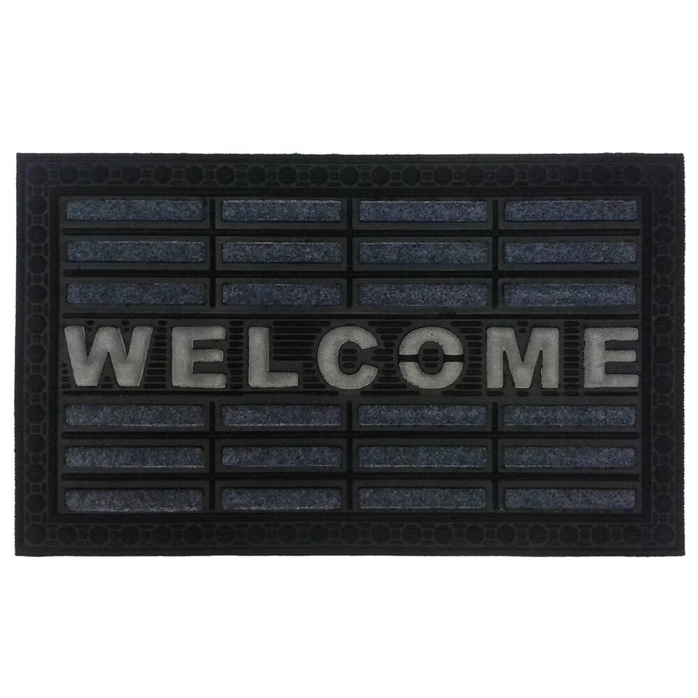 Grey Welcome Rubber Doormat