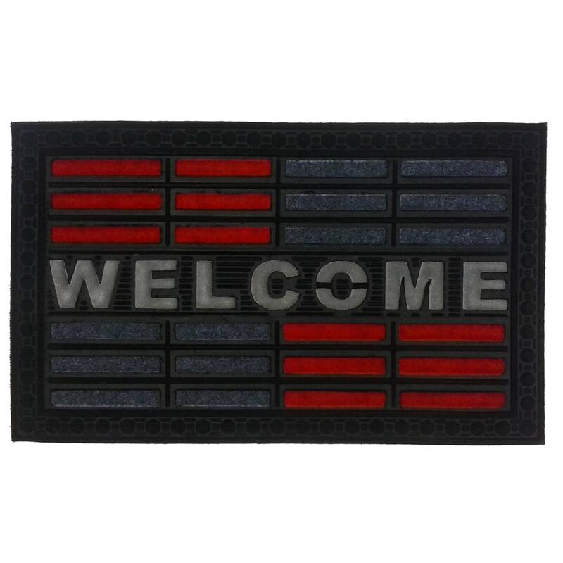 Red Welcome Rubber Doormat