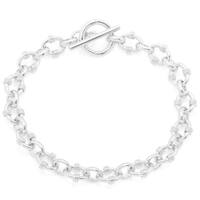 Shop Sterling Silver Heavy 7.5-inch Heart Toggle Bracelet - On Sale ...