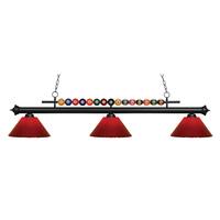 Avery Home Lighting Shark 3-light Island/Billiard Red-finished Light