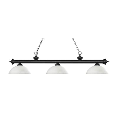 Avery Home Lighting Riviera Golden Bronze 3-light Island/Billiard Dome Matte Opal-finished Light