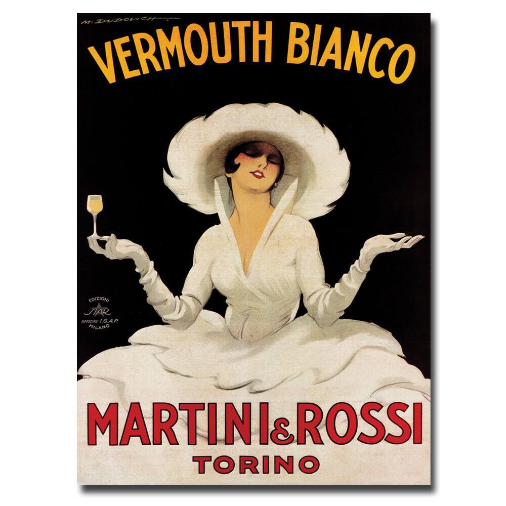 'Vermouth Bianco Martini Rossi' Canvas Art - Multi