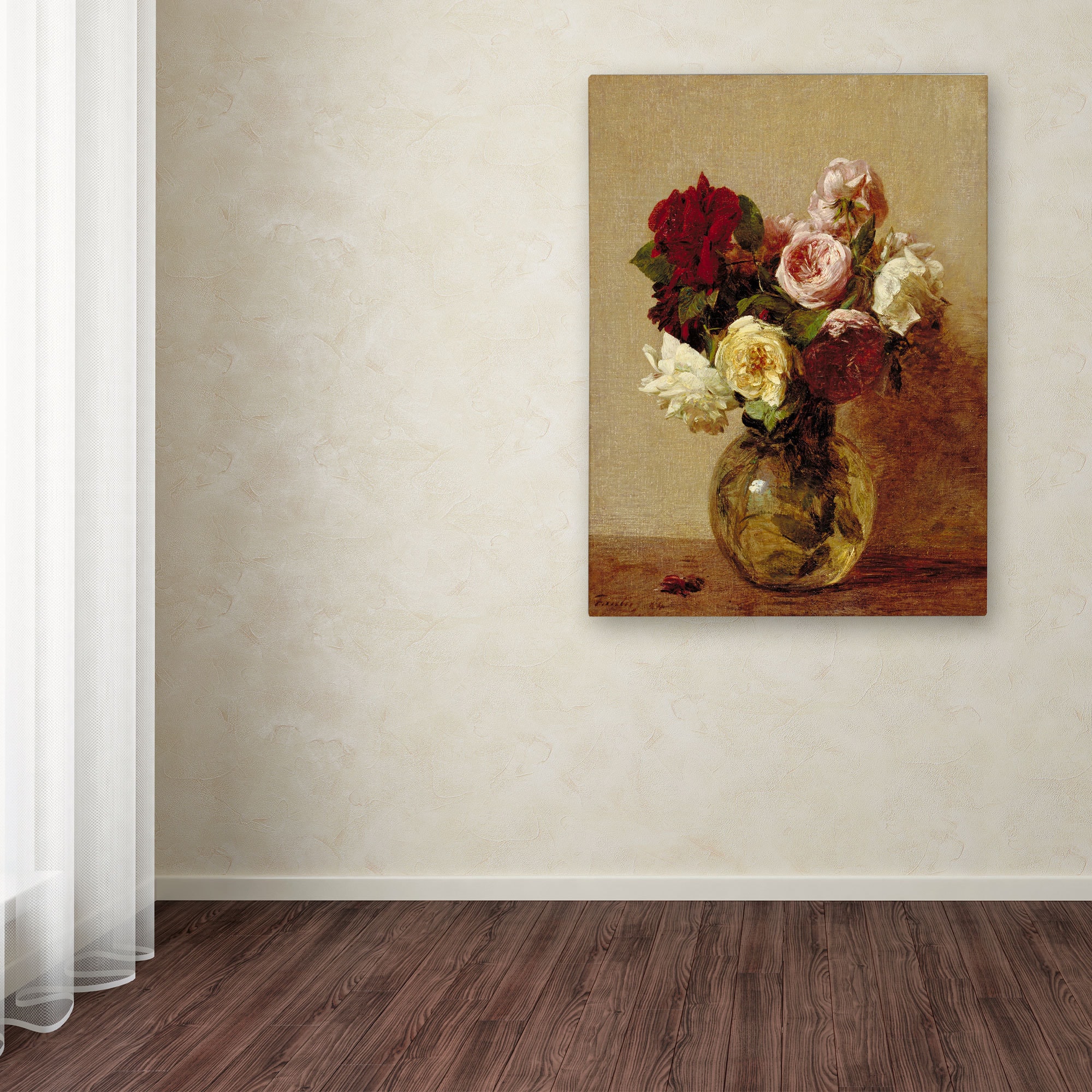 Henri Fantin Latour 'Roses 1884' Canvas Art - Multi - Bed