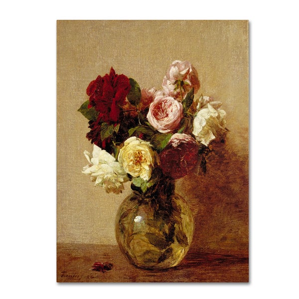 Henri Fantin Latour 'Roses 1884' Canvas Art - Multi - Bed Bath