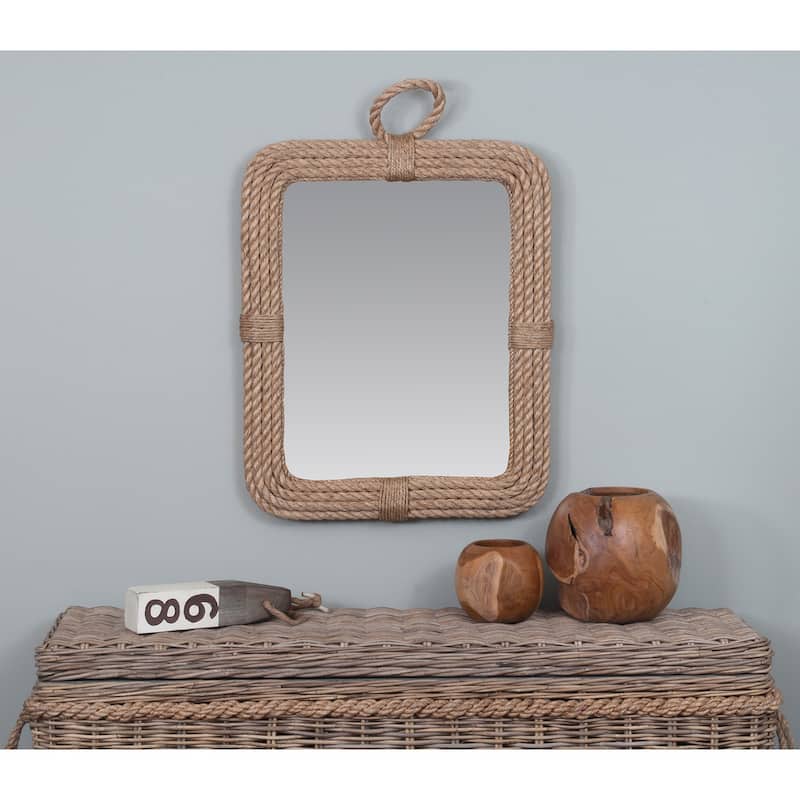 Jute Rope Rectangular Mirror by East at Main - 24"x2"x30" - 24"x2"x30" - Natural
