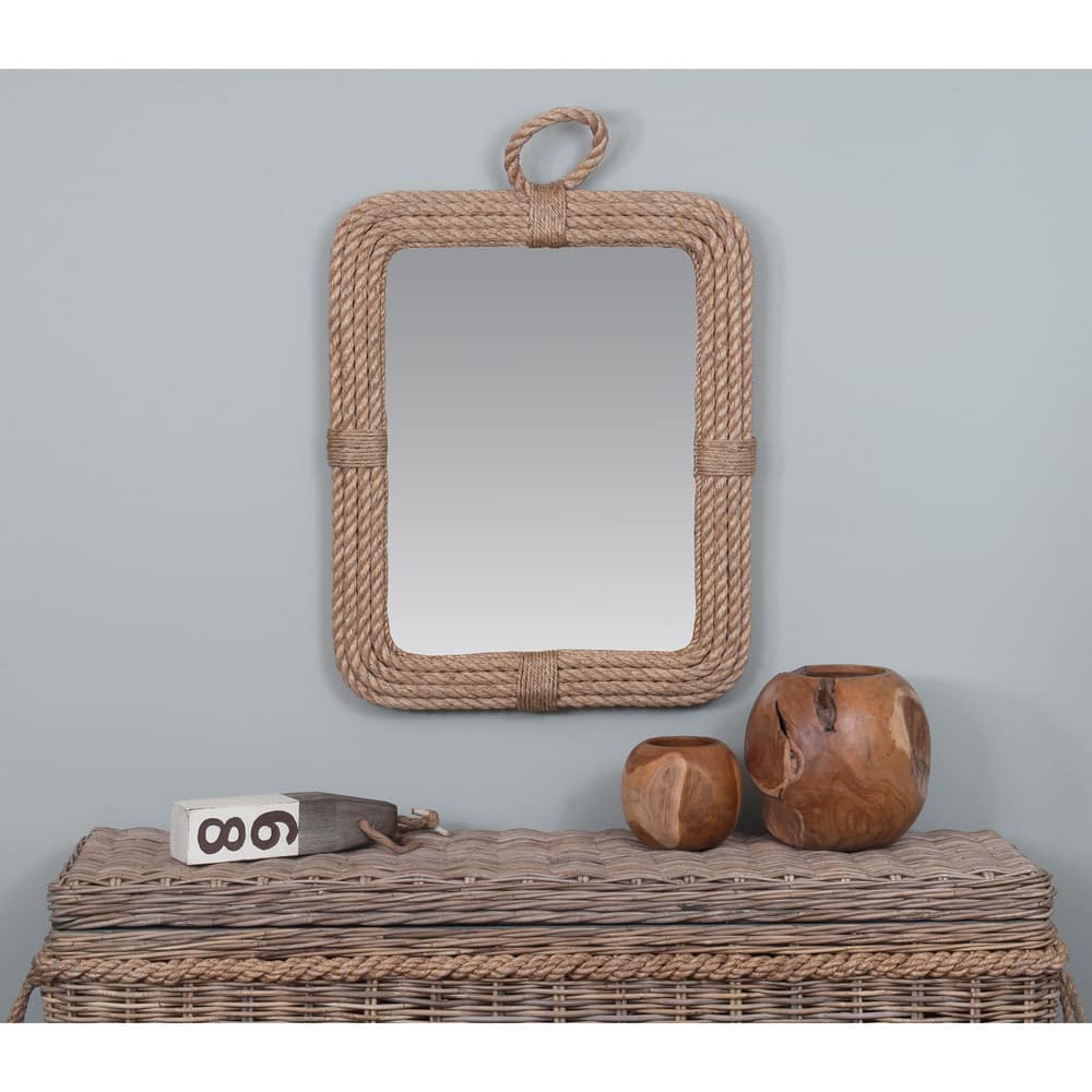 Jute Rope Rectangular Mirror by East at Main - 24"x2"x30"