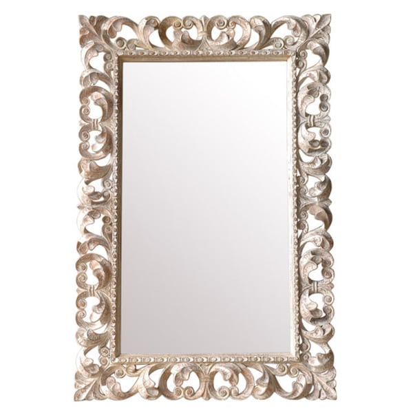 Talent Arc White Gold Wooden Accent Mirror