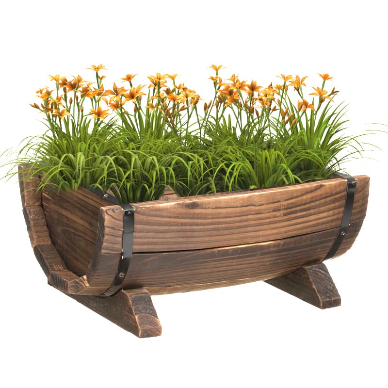 Yarmouth Wooden Half Barrel Garden Planter by Havenside Home