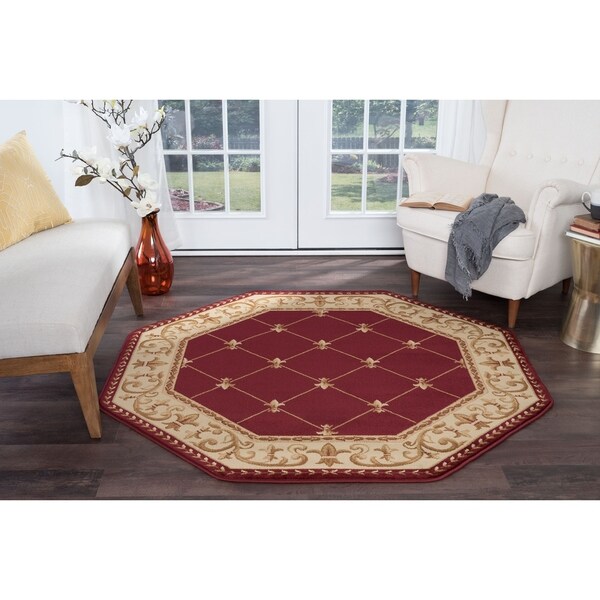 Soho Traditional Border Area Rug (5'3'' Octagon) Free Shipping Today