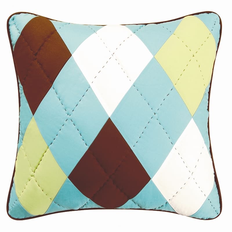 Argyle Aqua Quilt (Shams Not Included)