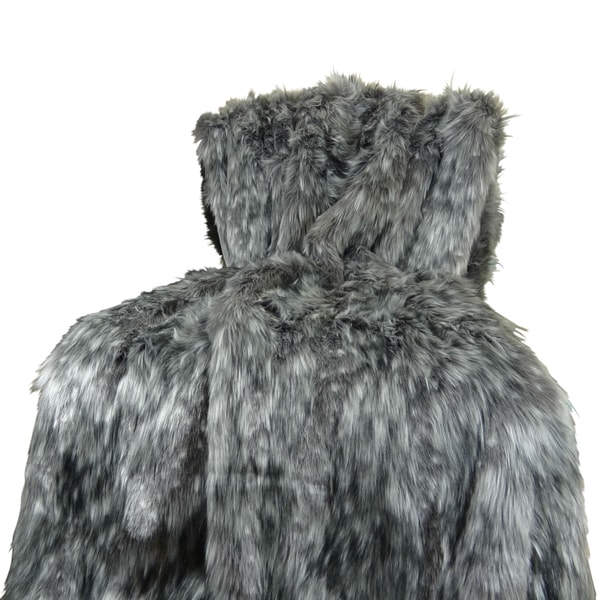 Grey wolf faux sales fur coat