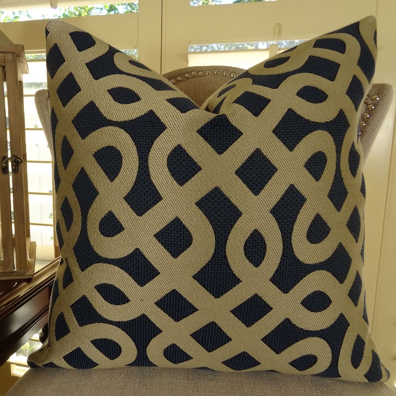 Plutus Graphic Maze Handmade Double Sided Throw Pillow