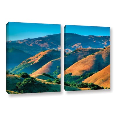 ArtWall Steve Ainsworth 'Golden Hills' 2 Piece Gallery-wrapped Canvas Set - Multi