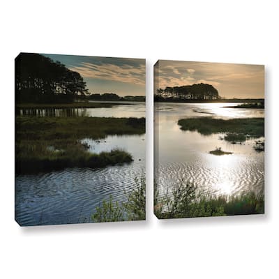 ArtWall Steve Ainsworth 'Early Morning On Beach Drive Ii' 2 Piece Gallery-wrapped Canvas Set