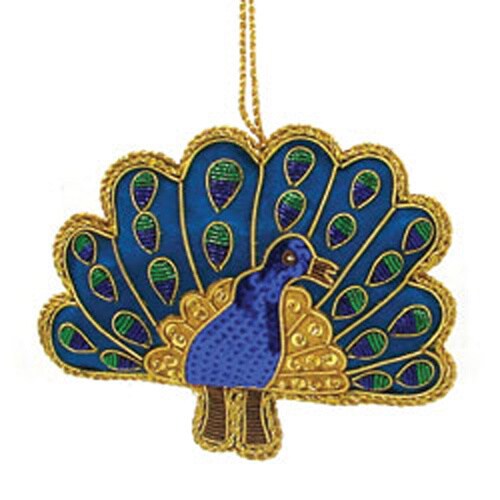 Shop Handmade Zardosi Peacock Ornament (India) - Free Shipping On ...