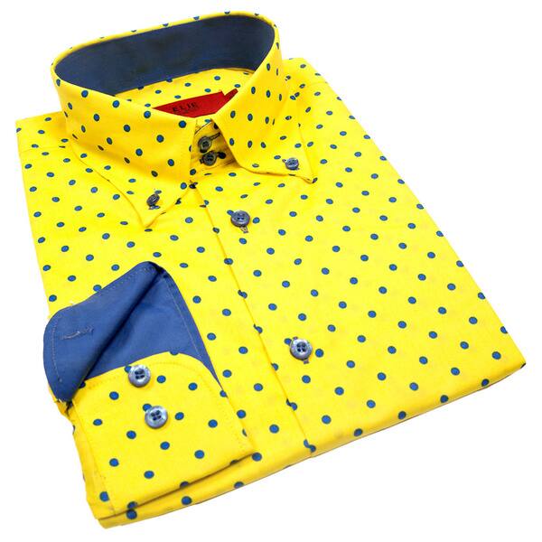 slim fit dress slacks Vannucci Milano Navy Stretch Cotton Dress Shirt New Slim Fit 14.5 main image 0