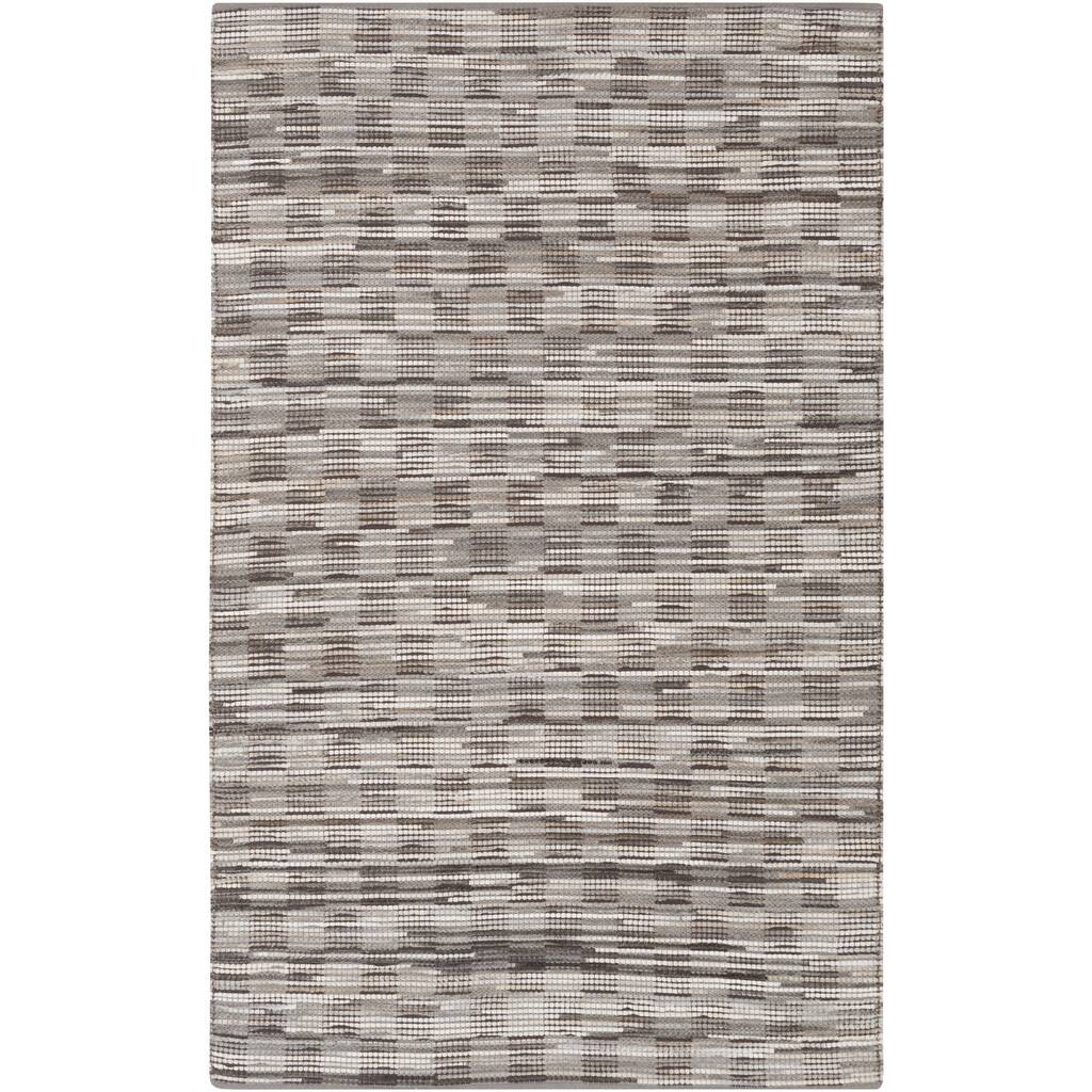 Hand-Woven Raunds Distressed Hair On Hide Area Rug