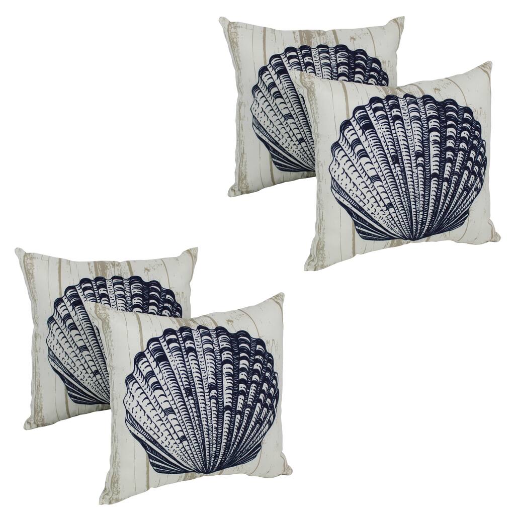 Solarium Shell 17-inch Indoor/Outdoor Throw Pillow (Set of 4) - 17