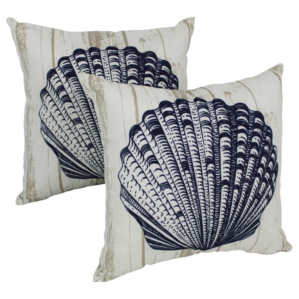 Solarium Shell 17-inch Indoor/Outdoor Throw Pillow (Set of 2) - 17