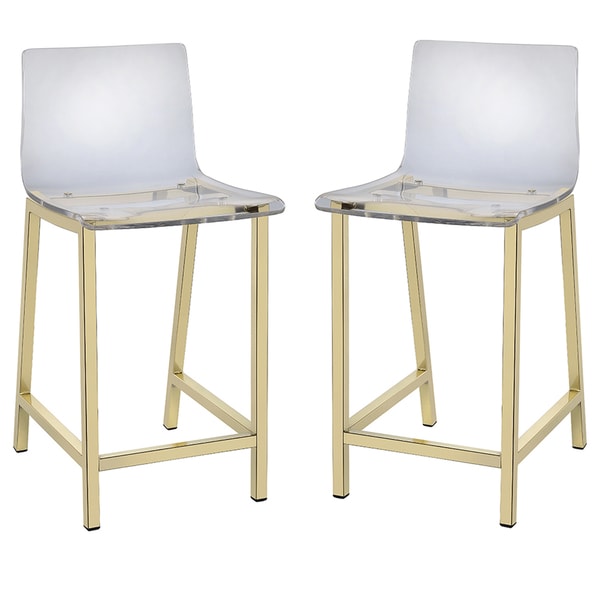 Pure Decor Clear Acrylic Counter Stool  Set of 2  Free Shipping Today  Overstock.com  17547115