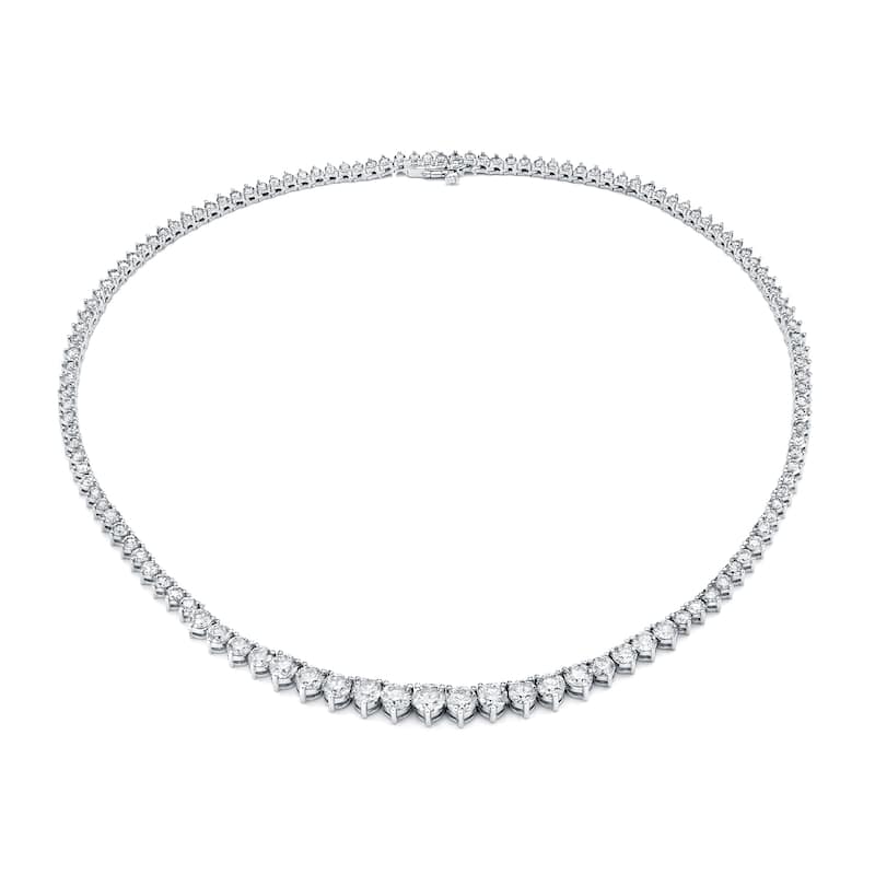 Auriya 10 carat TW Graduated Diamond Riviera Tennis Necklace 14k Gold (G-H, I1-I2)