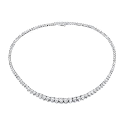 Auriya 10 carat TW Graduated Diamond Riviera Tennis Necklace 14k Gold (G-H, I1-I2)