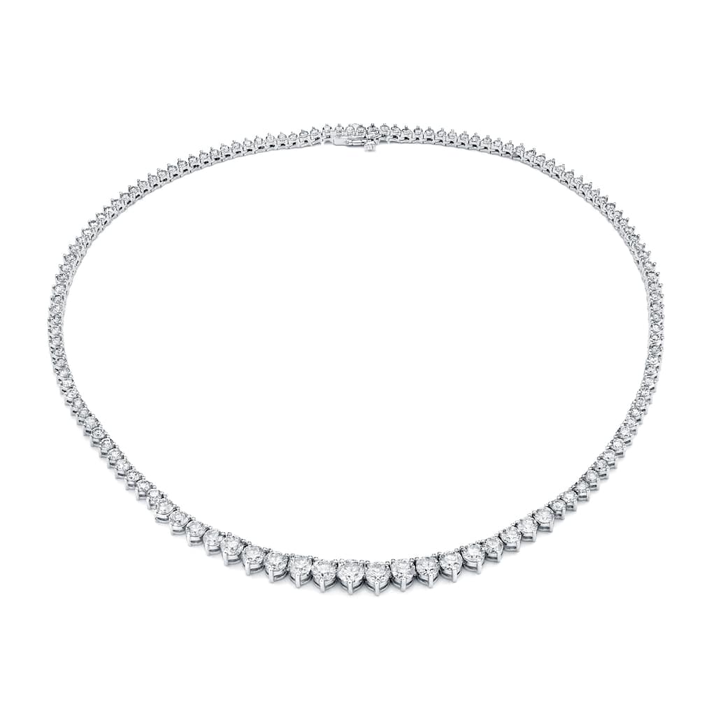 Auriya 10 carat TW Graduated Diamond Riviera Tennis Necklace 14k Gold (G-H, I1-I2)