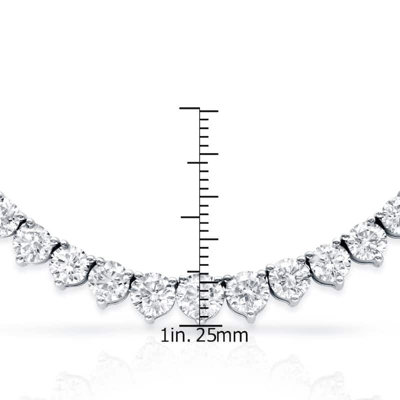 Auriya 10 carat TW Graduated Diamond Riviera Tennis Necklace 14k Gold (G-H, I1-I2)