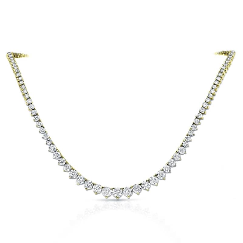 Auriya 10 carat TW Graduated Diamond Riviera Tennis Necklace 14k Gold (G-H, I1-I2)