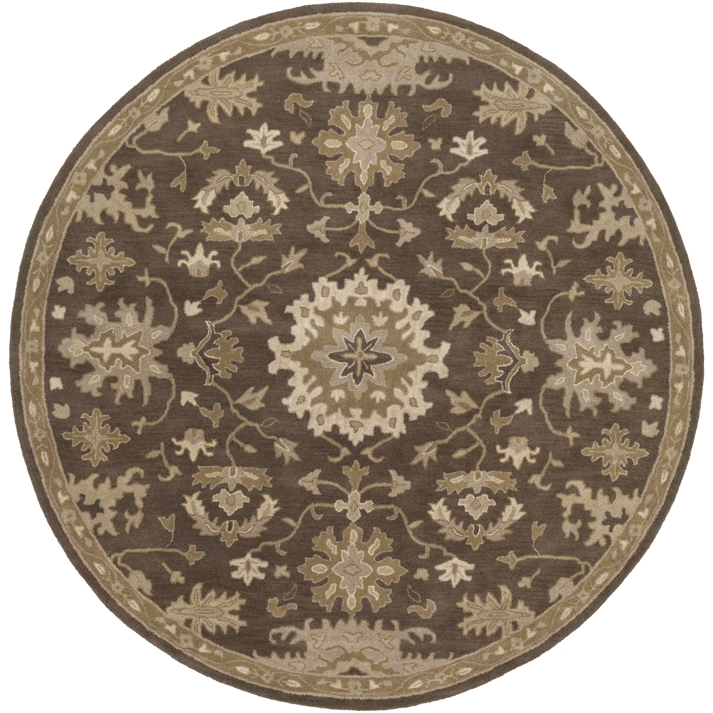 Shop HandTufted Tipton Floral Wool Area Rug (4' Round) Free Shipping On Orders Over 45