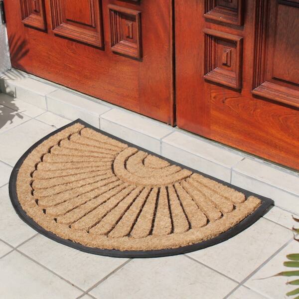 Shop Large Rubber And Coir Molded Half Round Princess Mat Free