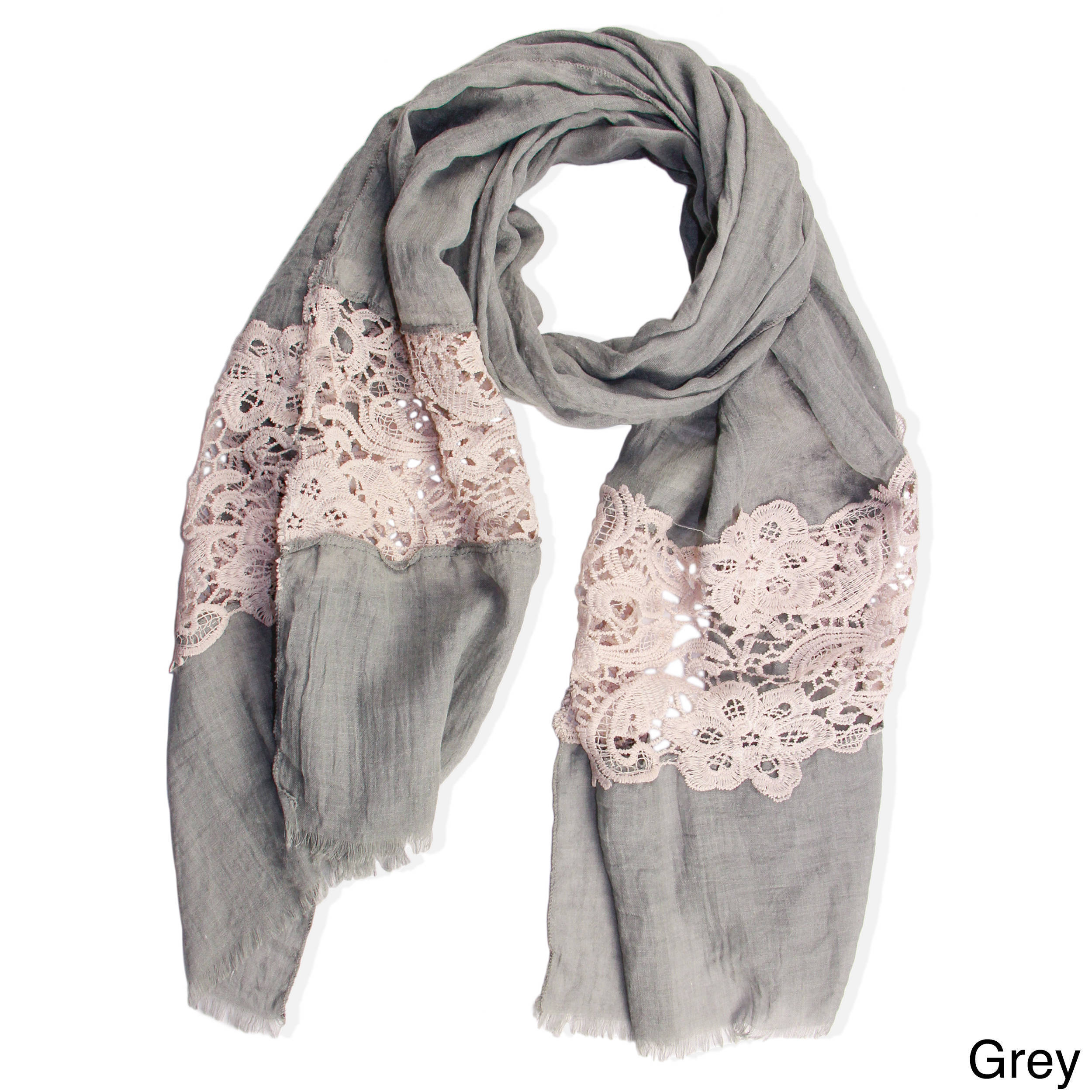 Luxury Floral Lace /& Chiffon Ruffled Border Ladies Fashion Scarf Wrap Shawl