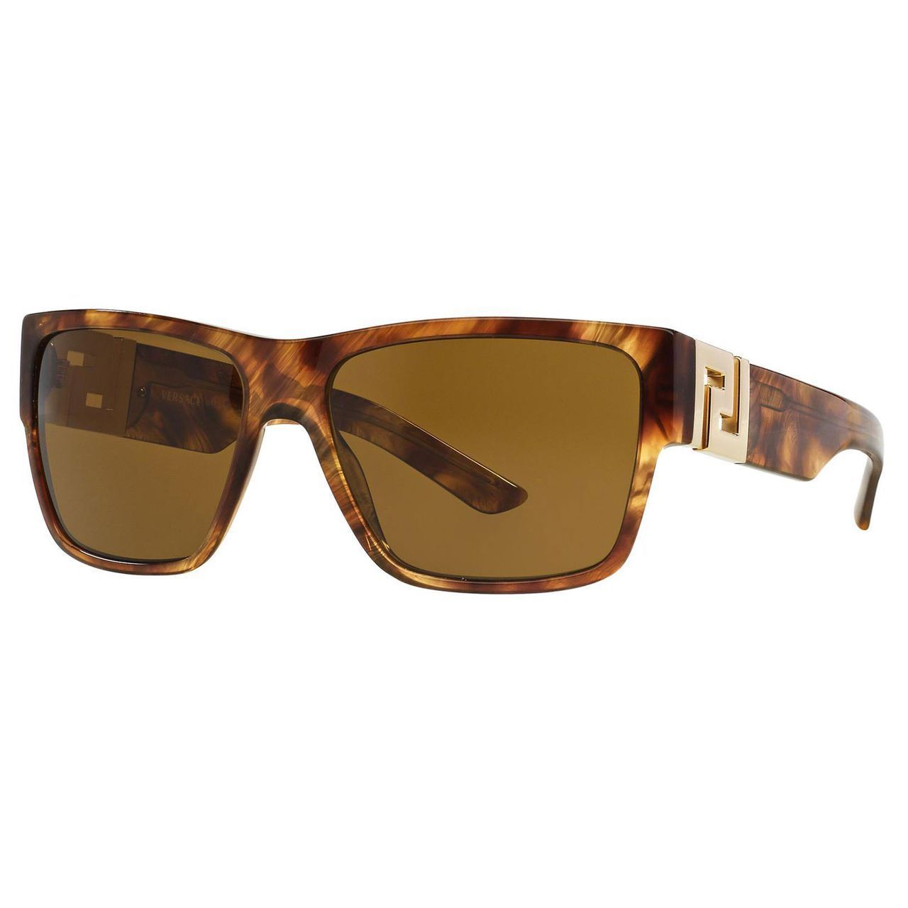 Versace Men's VE4296 Plastic Square Sunglasses - Brown