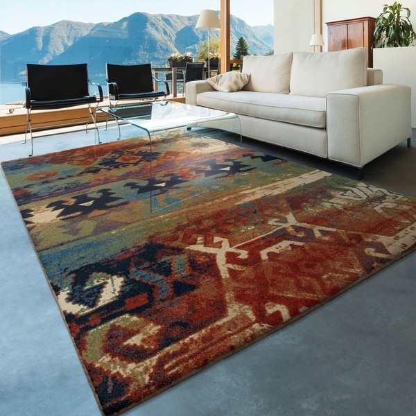 The Curated Nomad Solana Tribal Rainbow Multi Area Rug - 7'10" x 10'10"