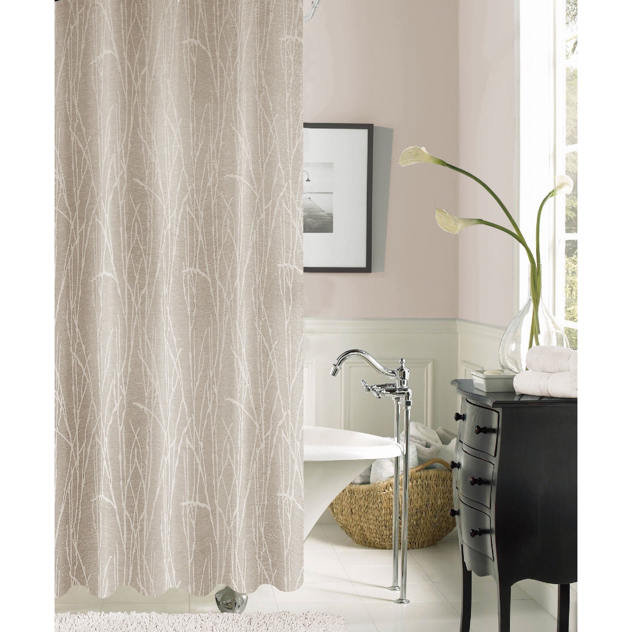 Shop Woodbury Solid Pattern Polyester Shower Curtain Free