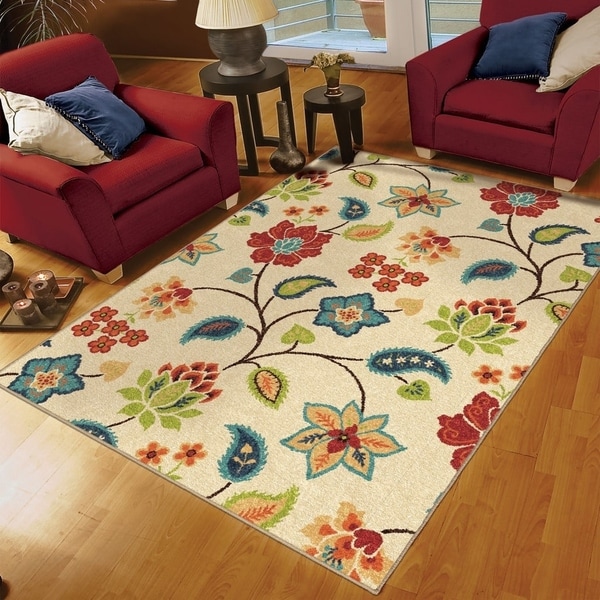 Botanic Explosion Ivory Rug By Carolina Weavers