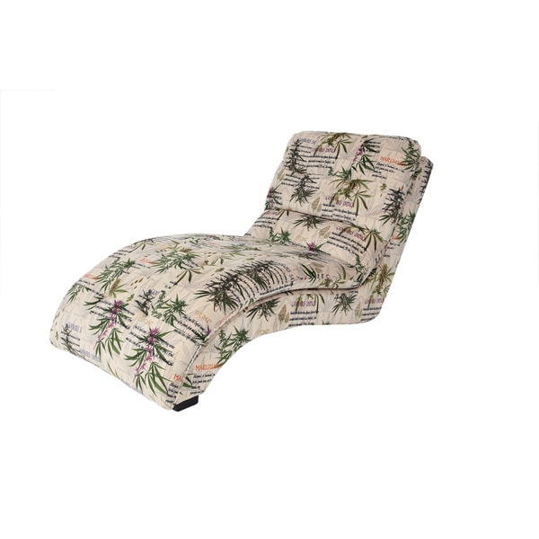 MJFI Puff The Magic Chaise Botanical Marijuana Print Lounge Chair