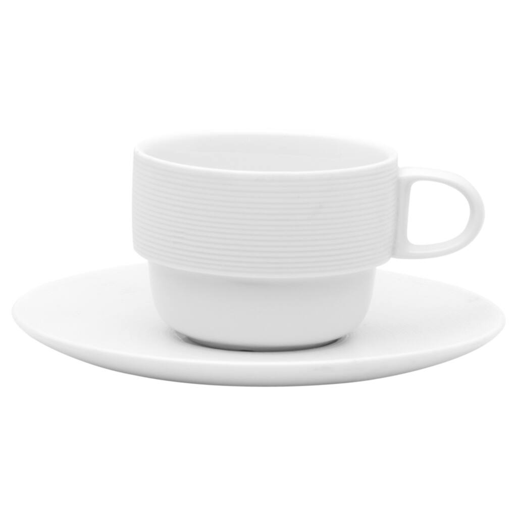 Naturally Vanilla Stacking Cup/Saucer (Set of 6)