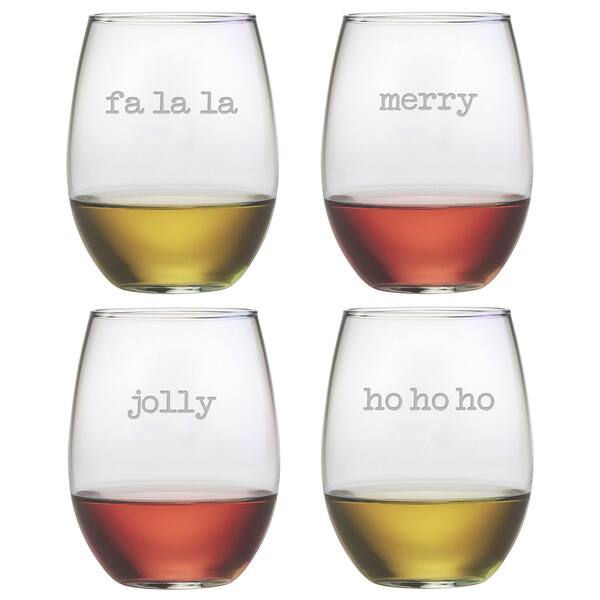 Holiday Assortment Stemless Wine Glass (Set of 4) - Bed Bath & Beyond -  10455878