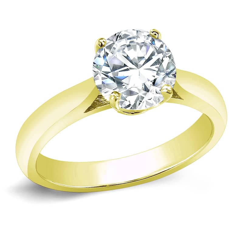 Auriya 14k Gold 2 1/2ctw Clarity-Enhanced Round Diamond Solitaire Ring (G-H, I1-I2)