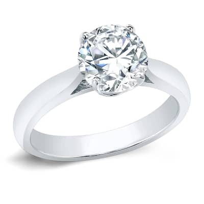 Auriya 14k Gold 2 1/2ctw Clarity-Enhanced Round Diamond Solitaire Ring (G-H, I1-I2)