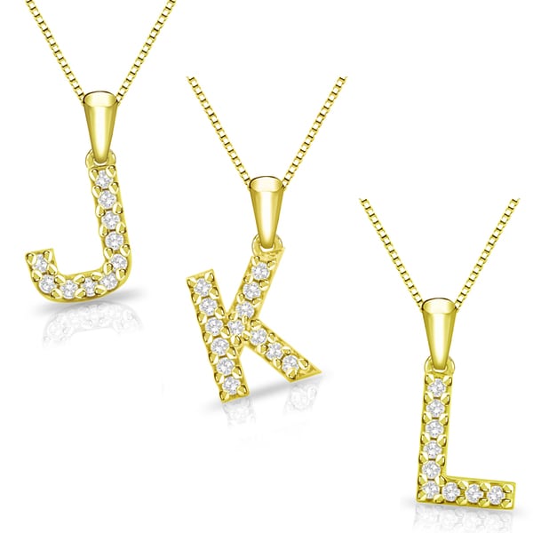 14K Yellow Gold Letter /"C/" Initial 17 Diamonds Pendant Necklace Perfect Gifts