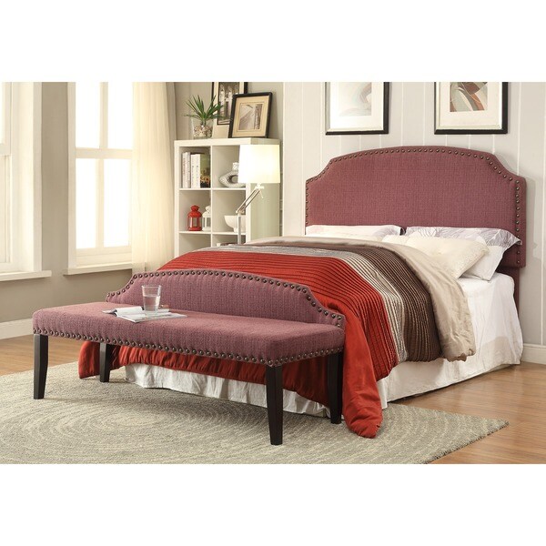 Furniture Of America Emira 2 Piece Flax Full Queen Headboard Furniture Of America Emira 2 Piece Flax Full Queen Headboard And Bench Set